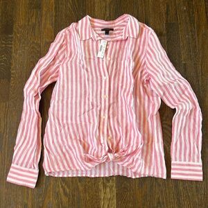 NWT pinstrip tie up j crew shirt
